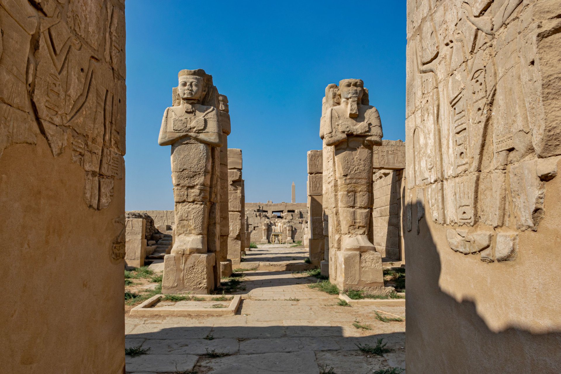 Tall monuments at the karnak temple