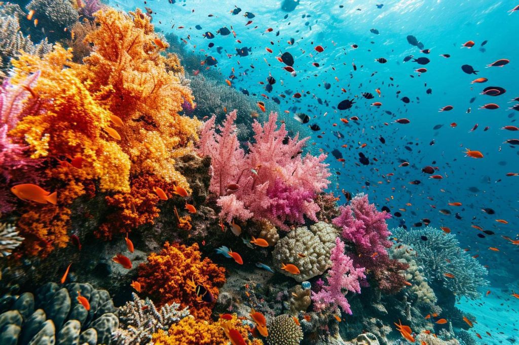Gorgeous reef of coral
